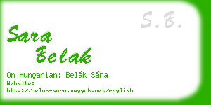 sara belak business card